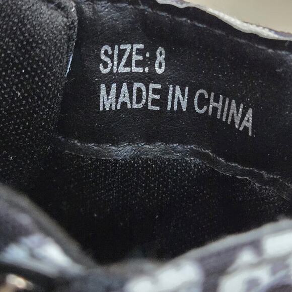 DISNEY Mickey Mouse Combat Boots Womens Size 8 Black White HOT TOPIC RETRO - Picture 6 of 9